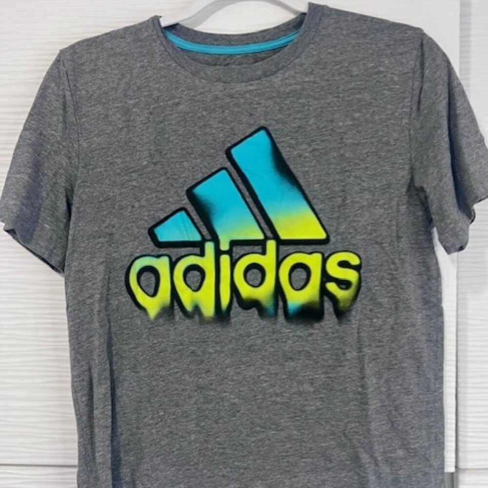 Adidas Boys Short Sleeve T Shirt Logo Active Casual Red Large 14/16